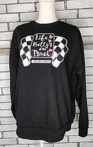 ☆ New Hampshire Motor Speedway Women's Pullover Sweatshirt Size Large Black - Picture 1 of 12