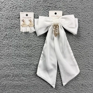 I DO CREW Conjunto de Pendientes Clip de Lazo de Pelo de Novia Mujer Talla Única Blanco Novia - Imagen 1 de 9
