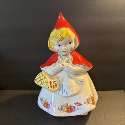 Little Red Riding Hood Cookie Jar Hull 135889 Open Basket Vintage 13” W/Lid READ Foto 1 de 4