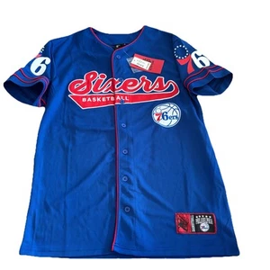 NWT Ultra Game Philadelphia 76ers Sixers Baseball NBA Basketball Jersey Small - Picture 1 of 9