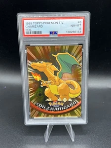 1999 Topps Pokemon TV #6 Charizard Foil Black Logo PSA 8! - Picture 1 of 2