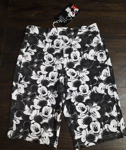 NWT Mickey Mouse Disney Shorts Women's Size XS Black & White Mickey Pattern - Picture 1 of 11