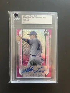 2021 leaf metal draft Jake Fox Mojo pink one/one autograph rm - Picture 1 of 2