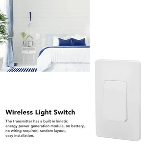 Wireless Light Switch Self Powered 433MHZ Remote Control Battery Free Wall S Fit - Bild 1 von 22