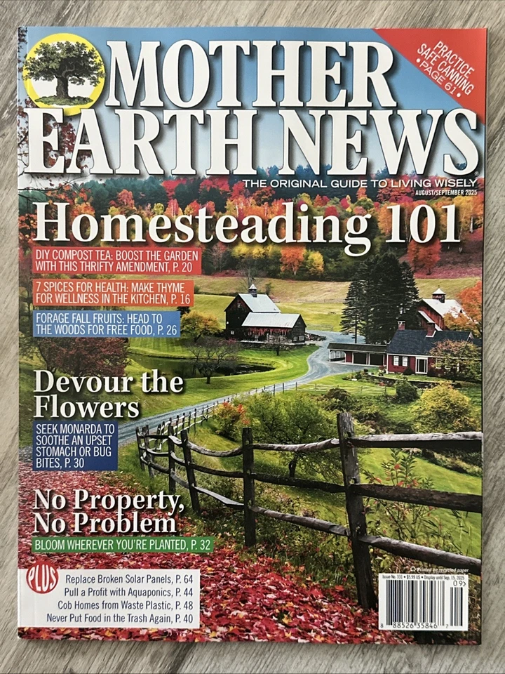 Mother Earth News Magazine August Sep 2025 Homesteading 101 Foto 1 de 1