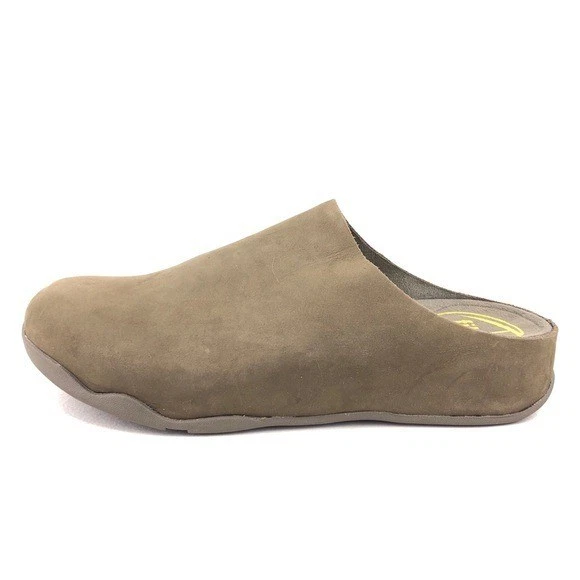 Zapatillas zueco FitFlop Shuv de cuero nobuck oliva para hombre talla 12 EUR 45 zapatos informales Foto 1 de 4