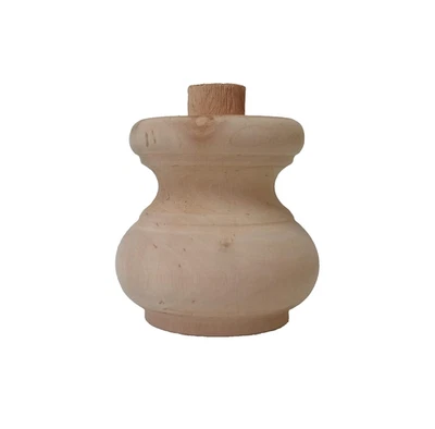PIEDE PIEDINO LEGNO GREZZO NATURALE H. MM 75 X Ø 80 CON SPINA H. MM 10 X Ø 20 - Immagine 1 di 4