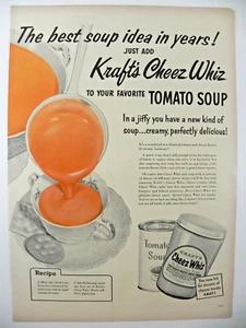 1955 Kraft Cheez Whiz Print Ad ~ Tomato Soup With Cheez Whiz! - Picture 1 of 7