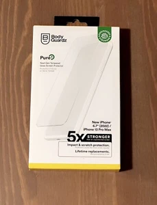 BodyGuardz Pure 3 Tempered Glass Screen Protector iPhone 13 Pro Max iPhone 14+ - Picture 1 of 2