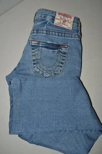 Pantalones de mezclilla para mujer True Religion Gina rectos sin solapas azules talla 26x29 - Imagen 1 de 12