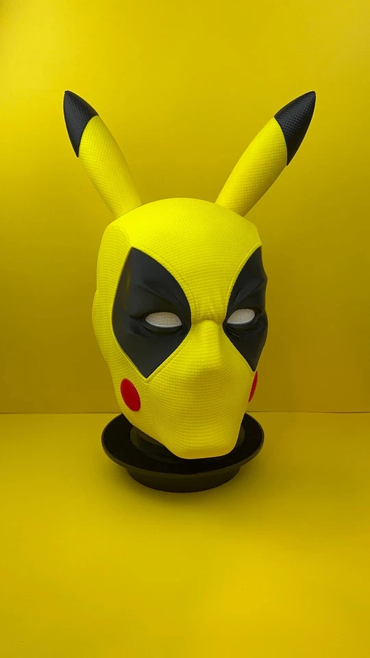 Pikachu Deadpool Mashup Mask with Magnetic - Fun cosplay - Image 1 of 4