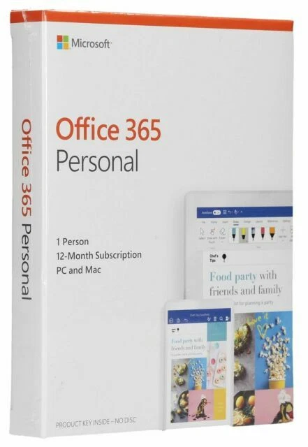 Microsoft Office 365 Personal Office Suite (12-Month Subscription, 1 PC) - QQ201024