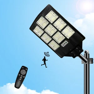 1000W Solar Street Lights Outdoor Dusk to Dawn Road Lamp Solar Flood Light +Arm - Picture 1 of 12