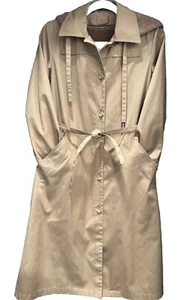 Vintage London Fog Trench Raincoat Maincoat Womens SIZE 6P KHAKI Classic Belted - Picture 1 of 6