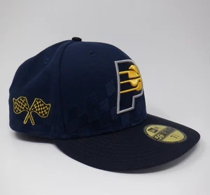 New Era 59Fifty Men's Indiana Pacers Indy 500 Hat Blue Black Fitted NBA - 7 3/4 - Picture 1 of 13
