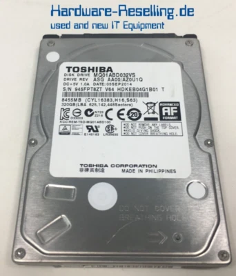 Toshiba 320GB 2,5" SATA II 3G 5.4K 8MB MQ01ABD032VS HDKEB04G1B01 - Immagine 1 di 4