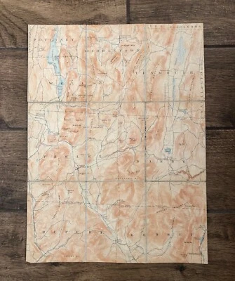 Vintage 1900s Vermont, Pawlet Sheet Linen-Back Fold-Up Map 18" x 13" - Image 1 of 4