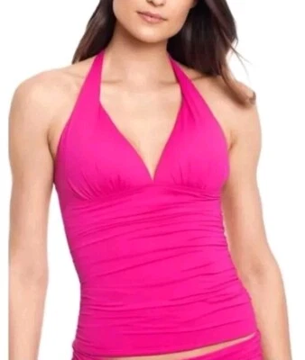 Lauren Ralph Lauren Women's 14 Beach Club Solid Halter Tankini Top Orchid New  - Image 1 of 4