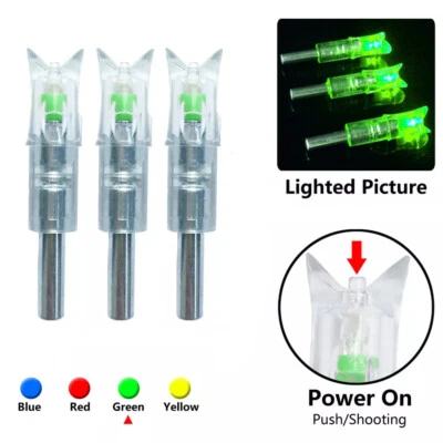 6/12pcs Lighted Nocks for Bolts 297-302 Crossbow Bolts ID 300''/7.62mm Half Moon - Image 1 of 4