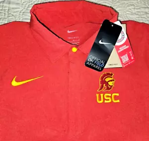 NEW NIKE, MENS LARGE, USC TROJANS🏈COACHES PERFORMANCE🔴POLO w/UPF, MSRP $85.00! - Picture 1 of 22