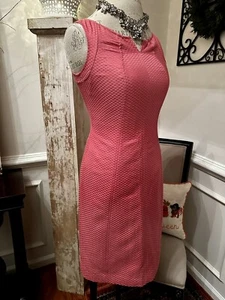 Talbots 1947 Womens Pink Waffle Pique Sheath Dress Size: 2P New with Tags $150 - Picture 1 of 7