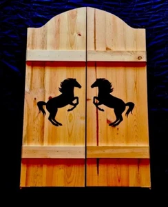 24" to 36" Custom Horses Saloon Cafe Swinging Doors Western Cowboy Decor - Picture 1 of 6