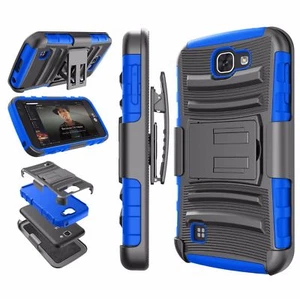 Funda de poliuretano termoplástico híbrida 3 en 1 azul y negro para LG Optimus Zone 3 K4 Spree VS425/K3 LS450 - Imagen 1 de 11