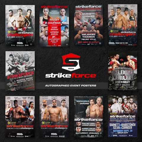 Strikeforce Autographed Event Posters, Signed By Card, Ronda Rousey, UFC SBC Cover