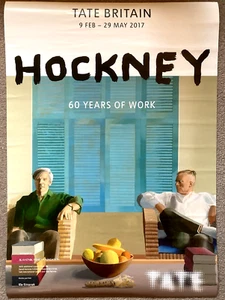 David Hockney 60 years of work Tate Britain Isherwood/ Bachardy poster 2017 - Picture 1 of 5