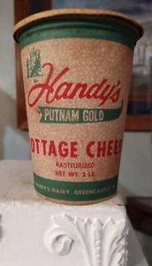 Handy Putnam Gold Cottage Cheese Container, Greencastle, Ind. 2 Lbs. - Picture 1 of 9