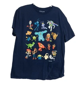 Camiseta Pixar Azul Marino Con Estampado de Personajes Icónicos Algodón Talla XL - Imagen 1 de 8