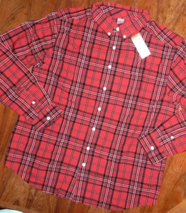 Shirt Red Plaid Gymboree Button Front Men size XLarge New - Picture 1 of 3