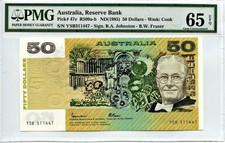 Australia: 1985 $50 PMG 65 EPQ (Gem Uncirculated, P-47E) -