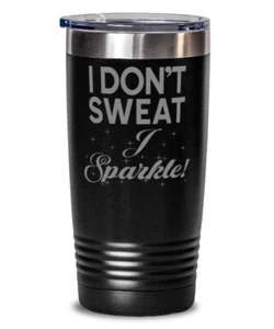 Vaso de café I NO SUDADERO BRILLA divertido vaso de viaje de acero inoxidable 20 oz - Imagen 1 de 1