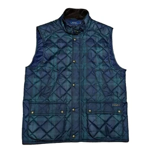 Ralph Lauren Polo Blackwatch Plaid Quilted Filled Vest Jacket Men’s Large Rare - Picture 1 of 14