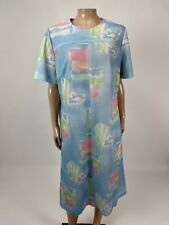 Vintage 70's Leslie Pomer Women's Dress Polyester Knit Originals Shift S/S F4-5