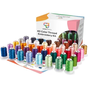 JumblCrafts 40 Color Embroidery Thread Kit – Spools of 500M Thick Thread - Picture 1 of 6