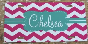 Monogram License Plate Chevron Personalized Car Tag New - Picture 1 of 3
