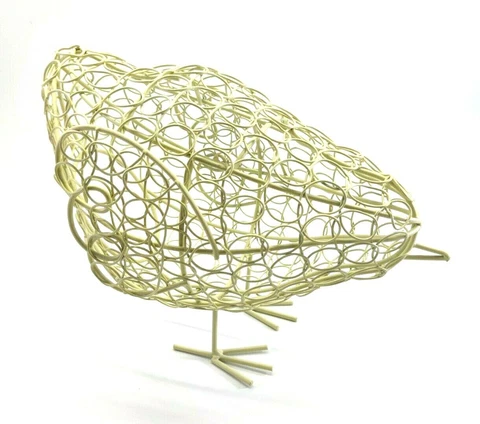Chicken Wire Cream Egg Basket Container Rustic Farmhouse Decor Cover