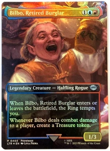 MTG Bilbo, Retired Burglar *BORDERLESS FOIL* The Lord of the Rings 403 NM - Picture 1 of 6