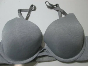 Sujetador Victoria Secret Talla 32B Gris Con Aros Acolchado Push-Up Correas Ajustables - Imagen 1 de 7