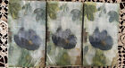 NEUF 3 paquets de 16 serviettes en papier floral bleu vert 12x16 déjeuner Sylvia Vissileva