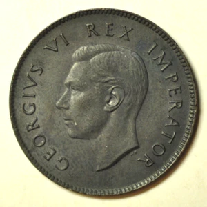mw20502 South Africa; 1/4 Penny 1939 George V KM#23 UNC - Picture 1 of 2