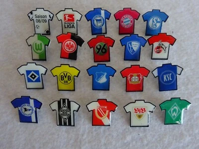 Trikot Pin Komplett Sammlung 20 Pins/Anstecker Fußball Bundesliga Saison 2008/09