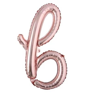 18 inch Rose Gold Happy Birthday letter balloons Lowercase letters handwritin... - Picture 1 of 3