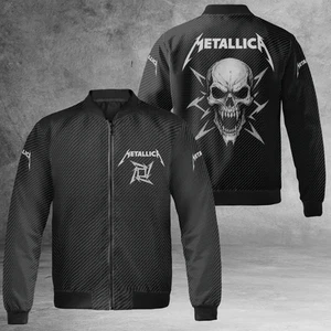 Metallica Skeleton Printed Lightweight, Windproof Bomber Jacket - Picture 1 of 10
