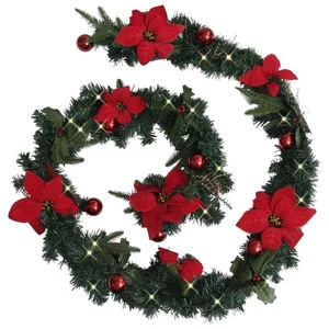 Guirnalda de Navidad PVC verde y rojo 8,9 pies de largo - Imagen 1 de 6