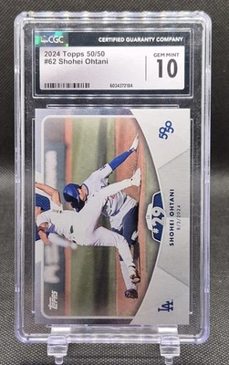 Shohei Ohtani 2024 Topps 50/50 #62 Ohtani SB #29 on 8/3/24 CGC Gem Mint 10 - Image 1 of 3