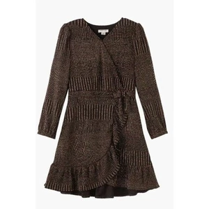 Habitual Kids Gloria Long Puff Sleeve Dress In Sparkle Black Size 5/6 MSRP $54 - Picture 1 of 8