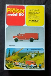 Preiser 1204 Rüstwagen RW 3 St, Magirus F 200 D 16 A, Bausatz, OVP - Bild 1 von 1